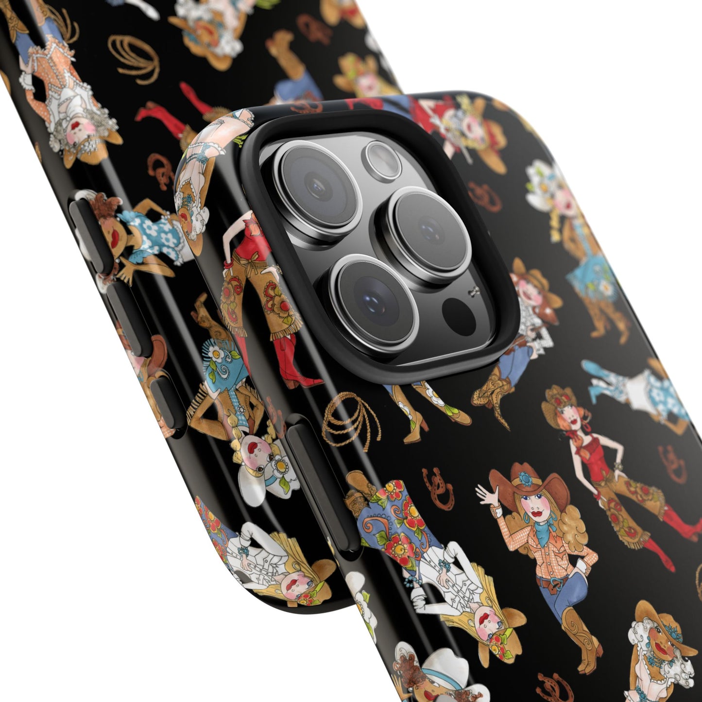 Tossed Cowgirls Black Phone Case