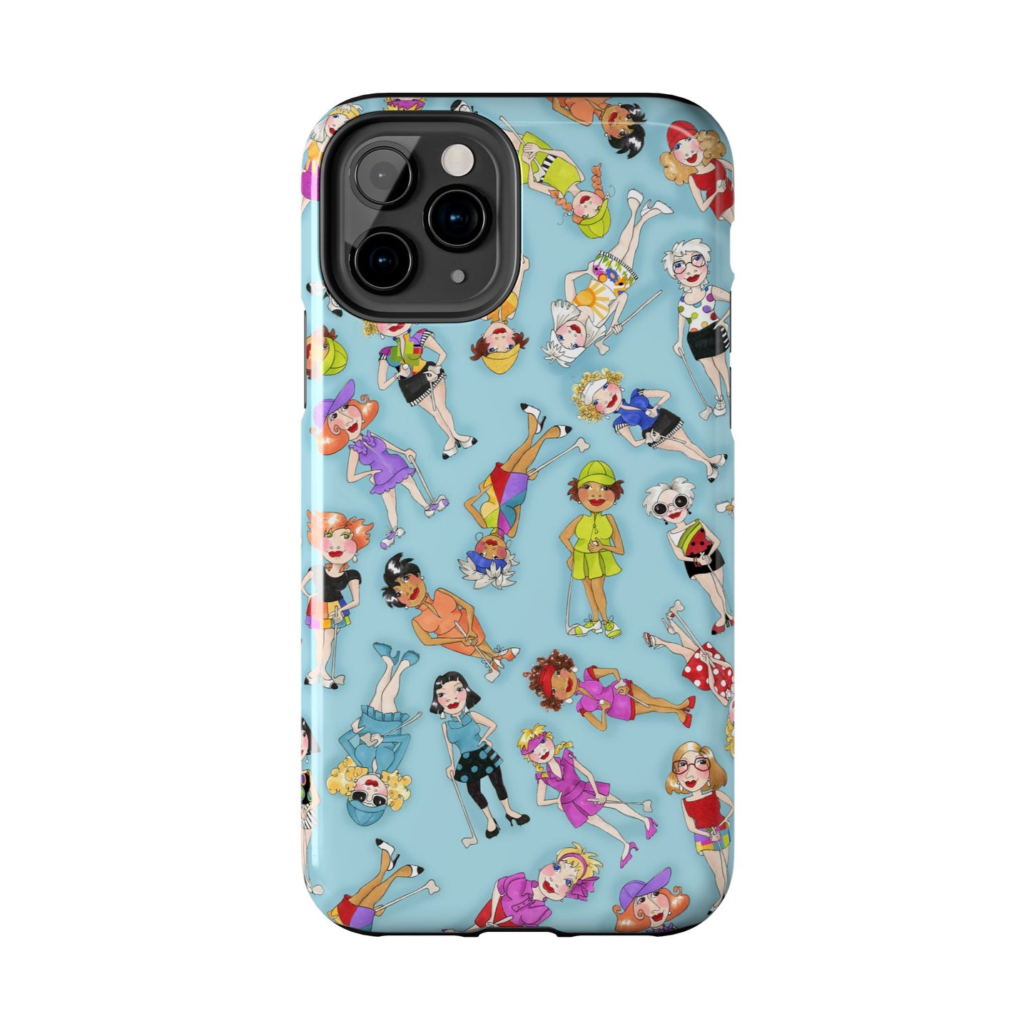 Tossed Golfer Girls Turquoise Phone Case