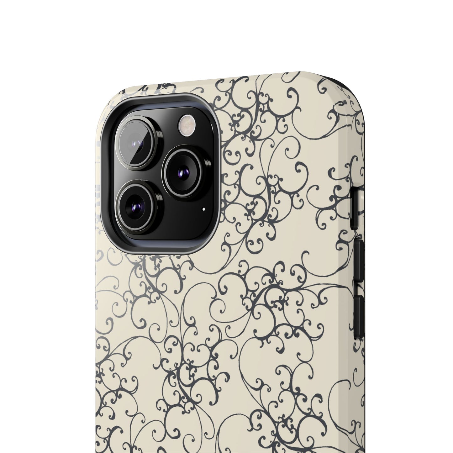 Elegant Scroll Ivory / Black Phone Case