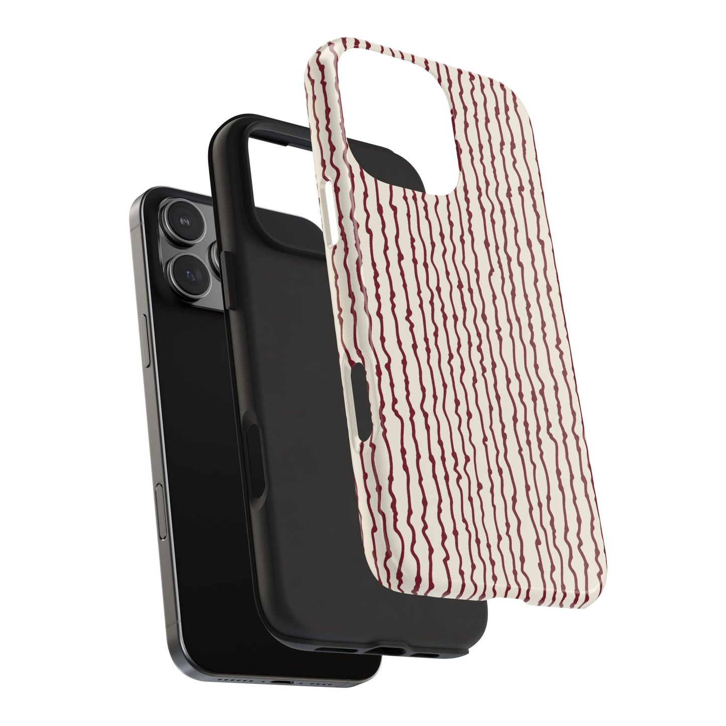 Faux Seersucker Ivory / Red Phone Case