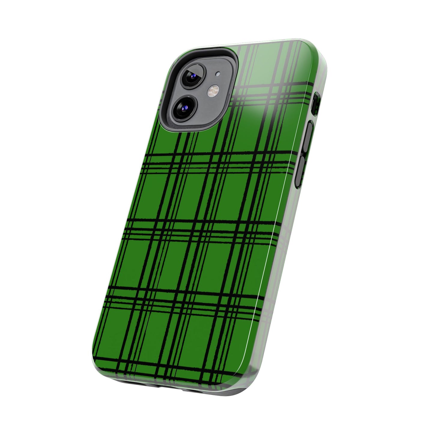 Glad Plaid Green / Black Phone Case