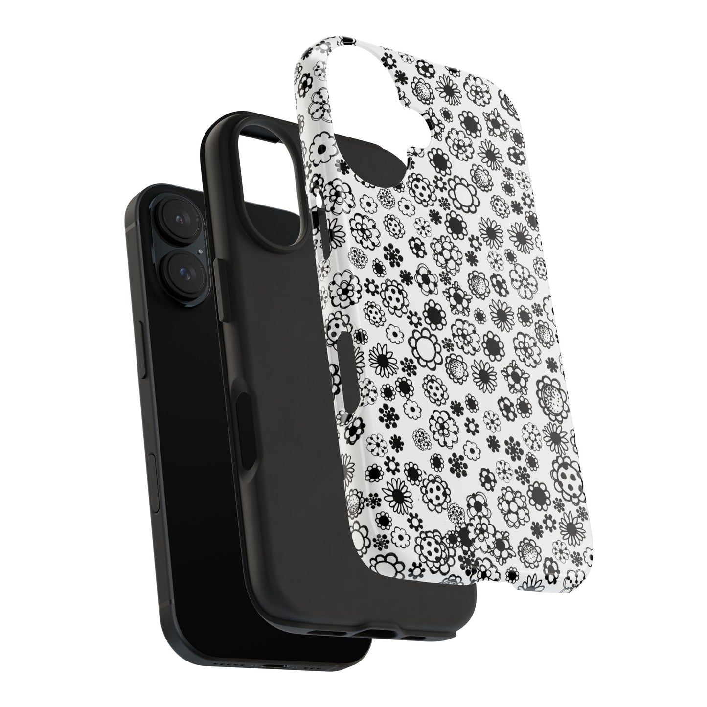 Posie Dots White / Black Phone Case