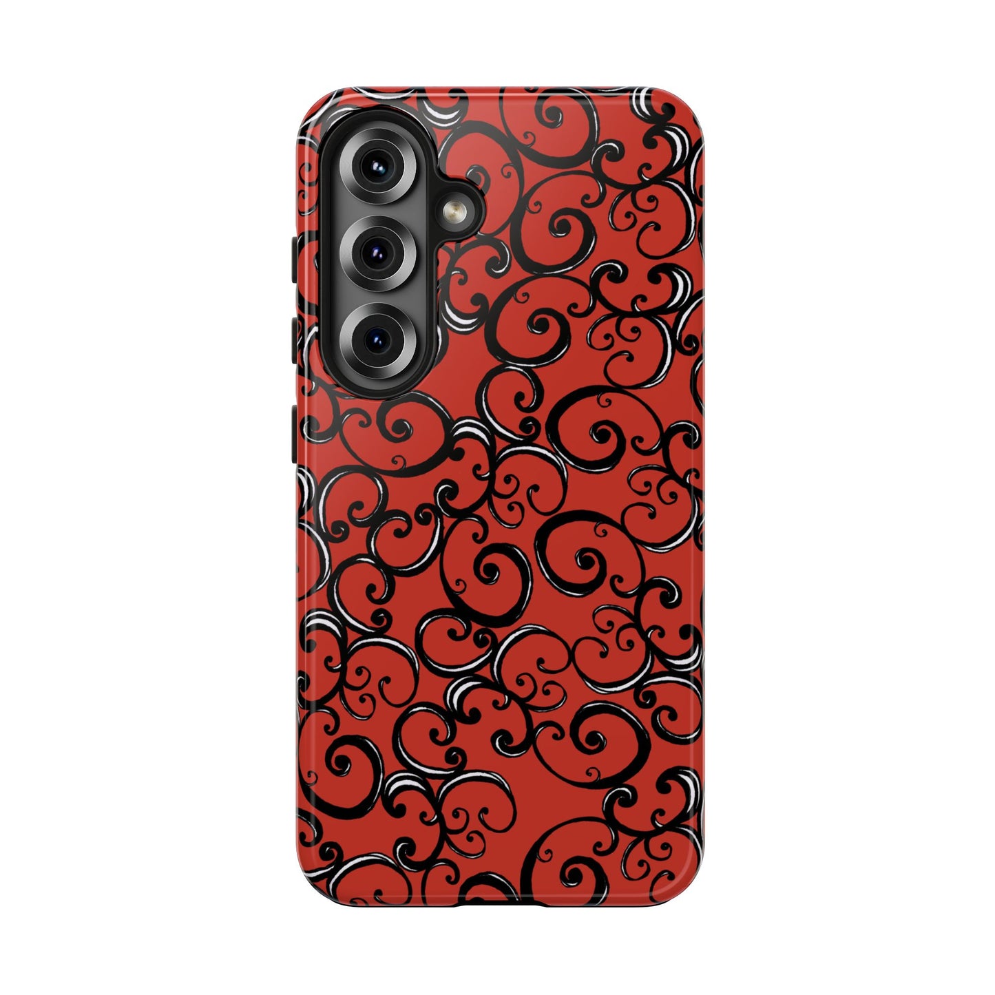 Curls Red / Black Phone Case