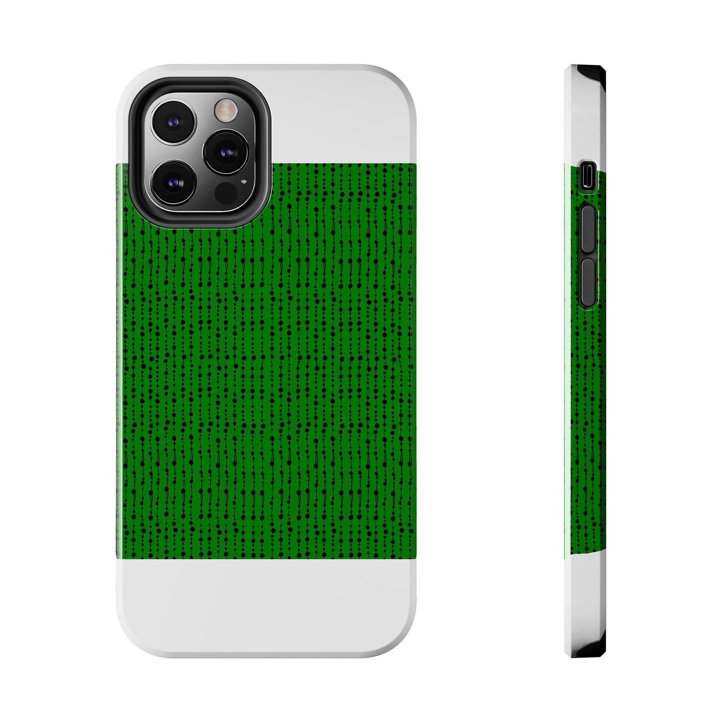 Beaded Curtain Green / Black Phone Case