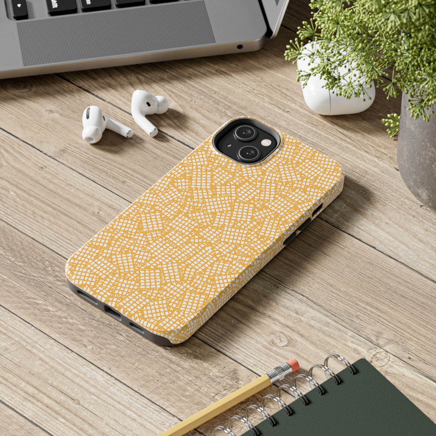 Check Patch Small Yellow Phone Case