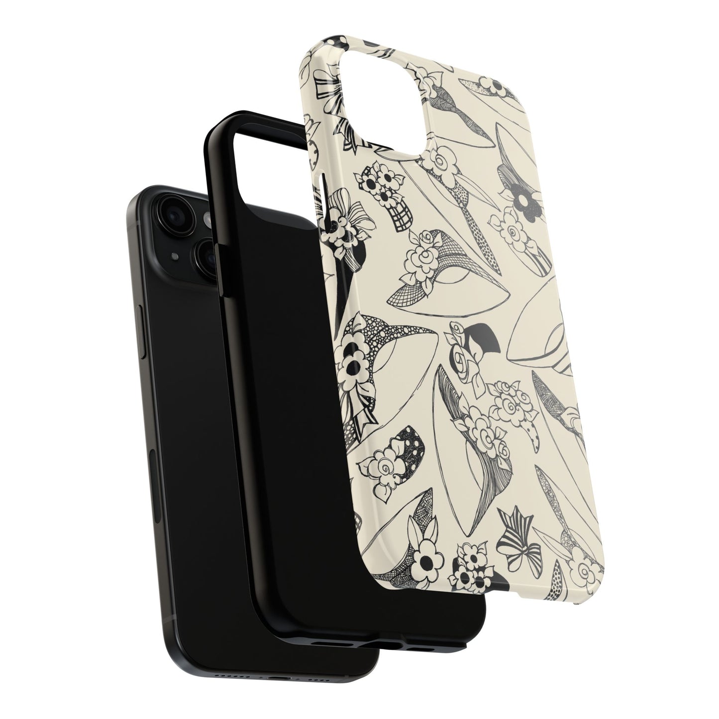 Millinery Ivory / Black Phone Case