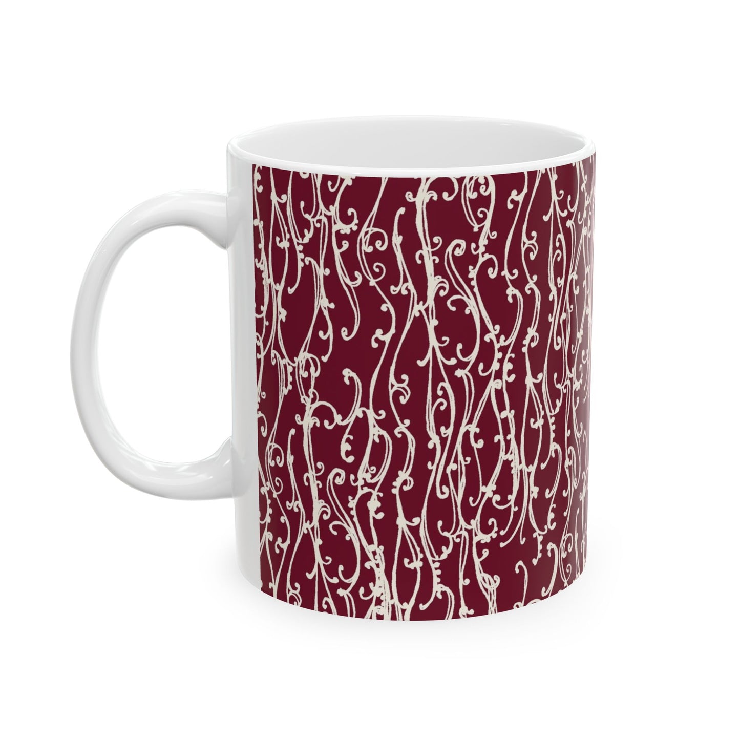 Swan Scroll Red / White Cup