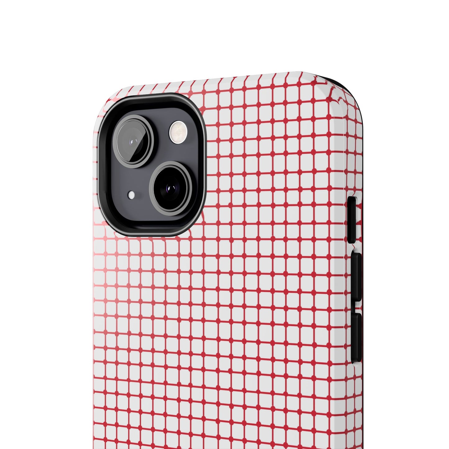 Dot Grid White / Red Phone Case