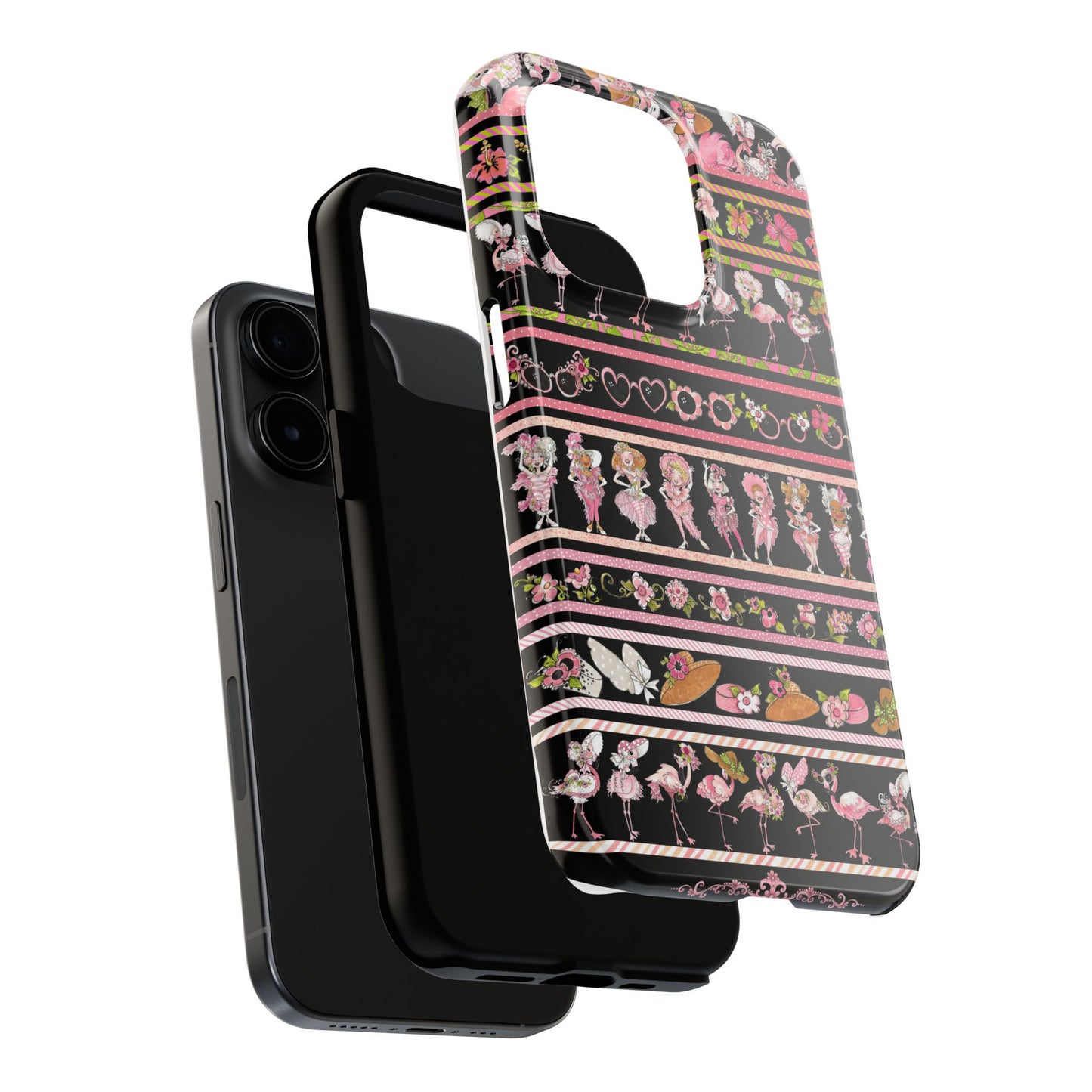 Flam Borders Black Phone Case