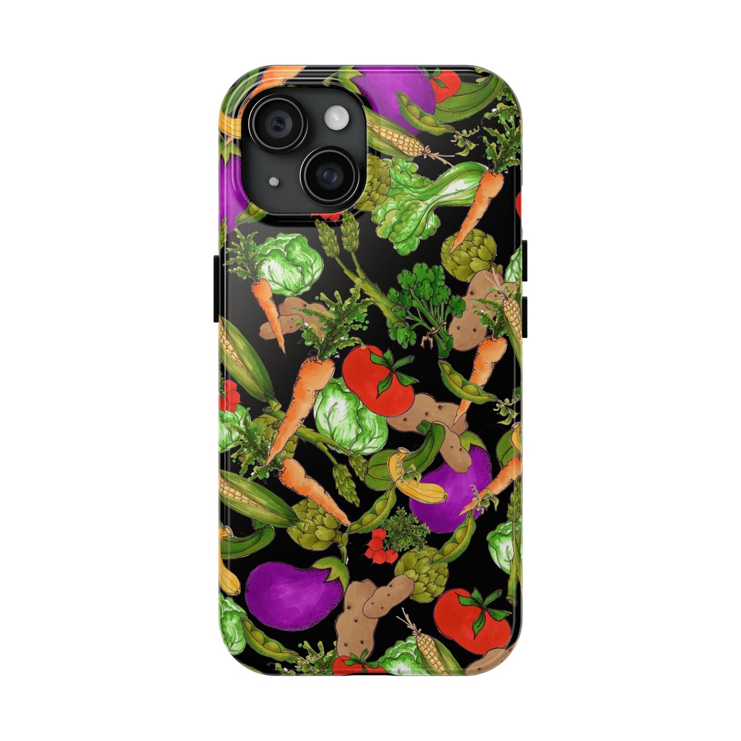 Veggie Jungle Black Phone Case