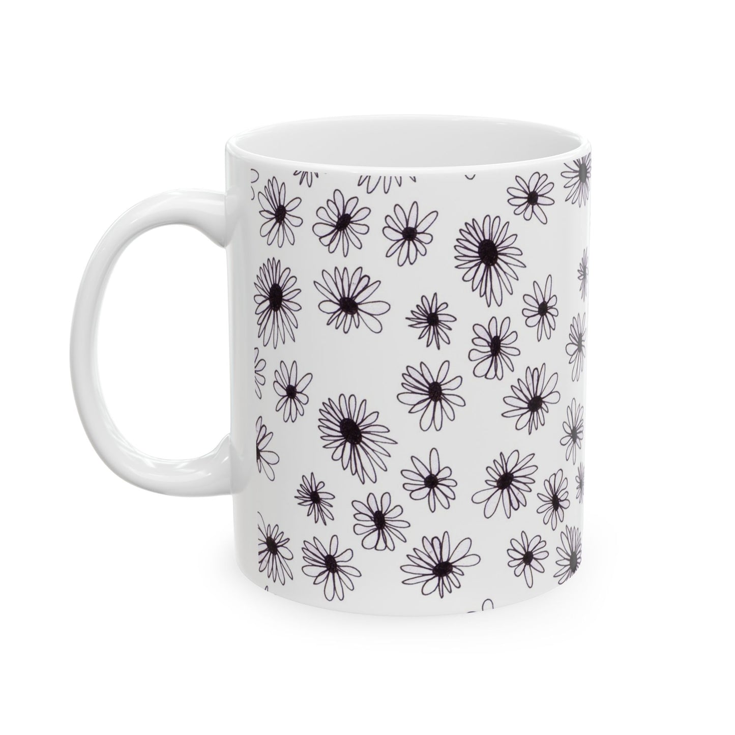 Random Daisy White / Black Cup