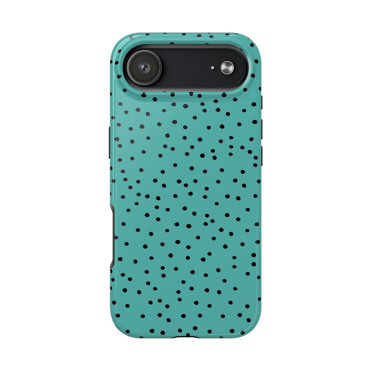 Dinky Dots Turquoise / Black Phone Case