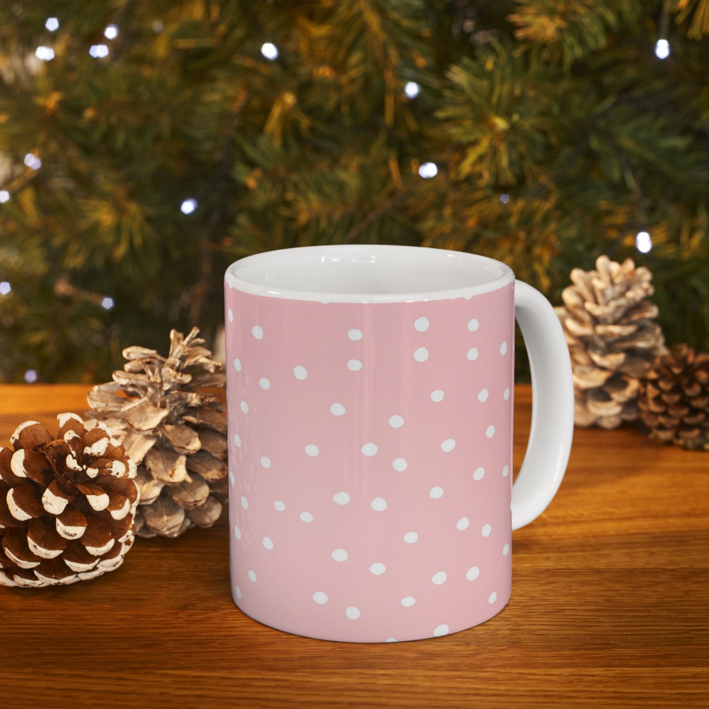 Little Dots Pink / White Cup