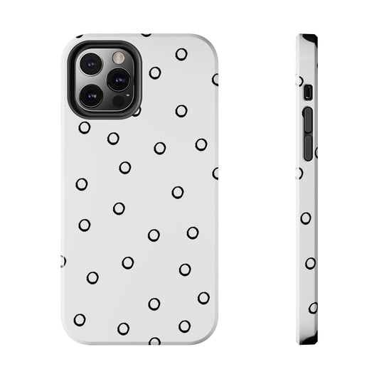 Open Dots White / Black Phone Case