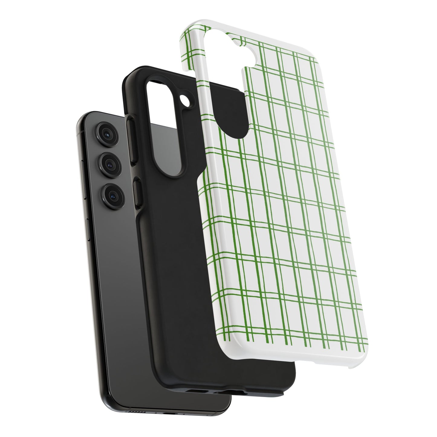 Little Plaid White / Green Phone Case