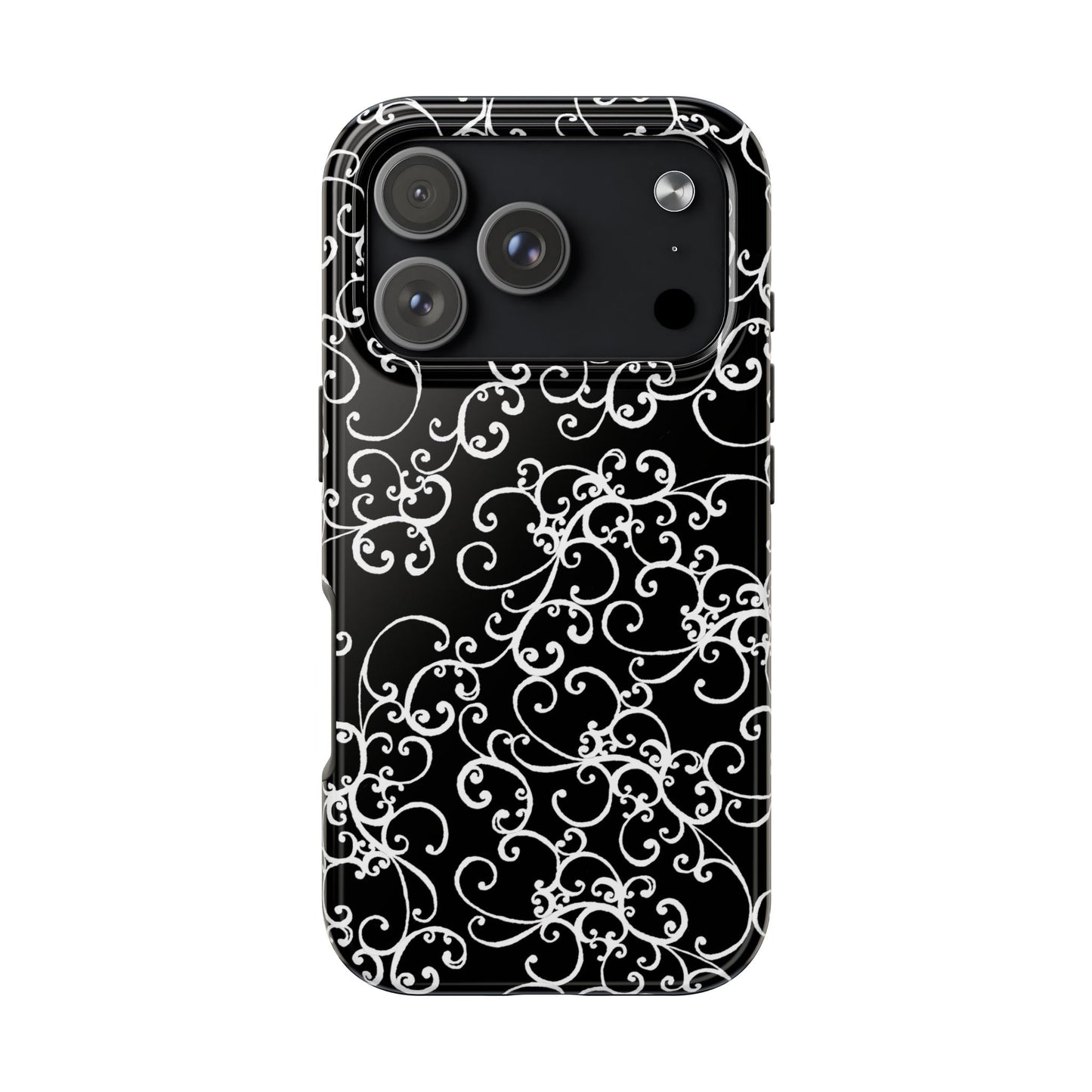 Elegant Scroll Black / White Phone Case