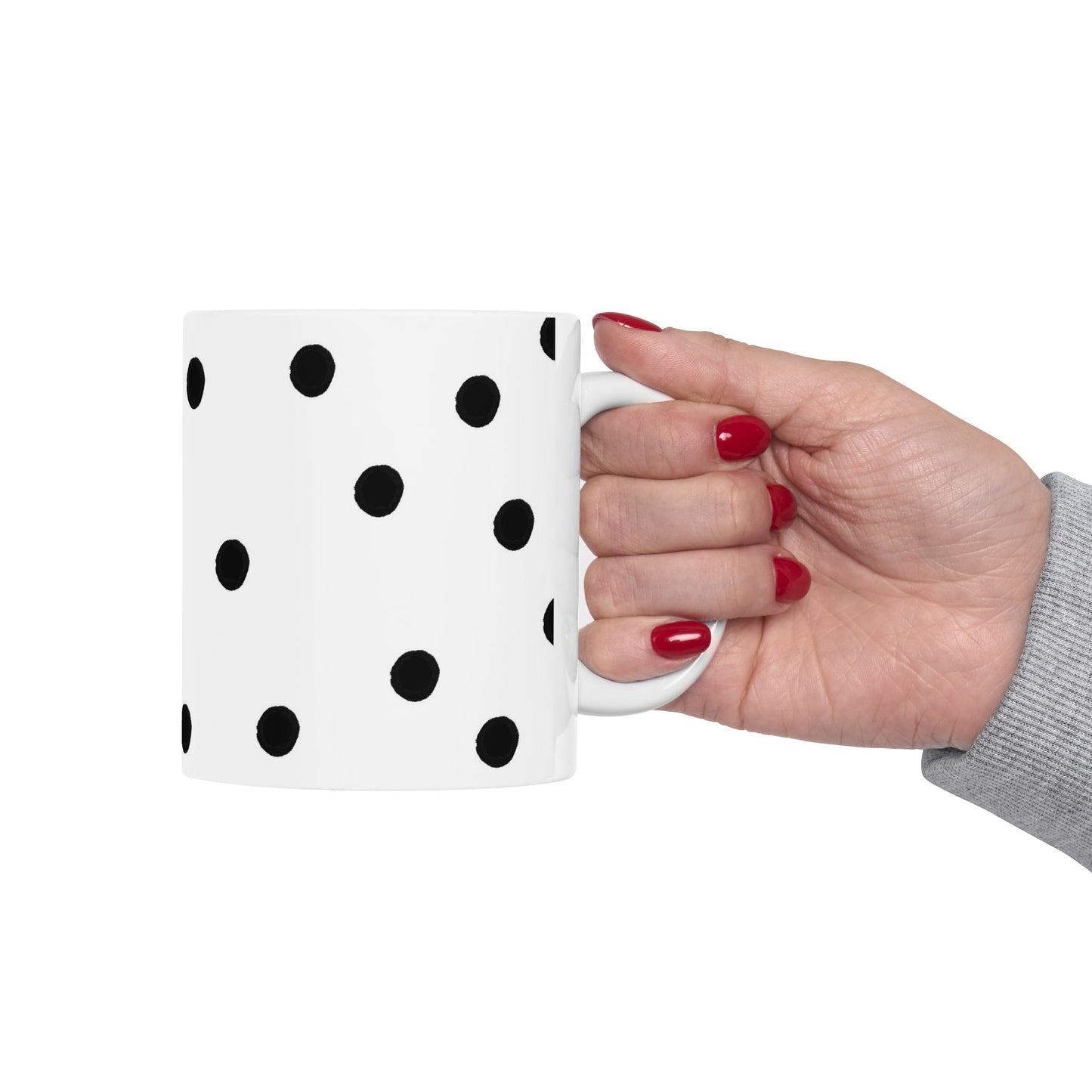 Space Dots White / Black Cup