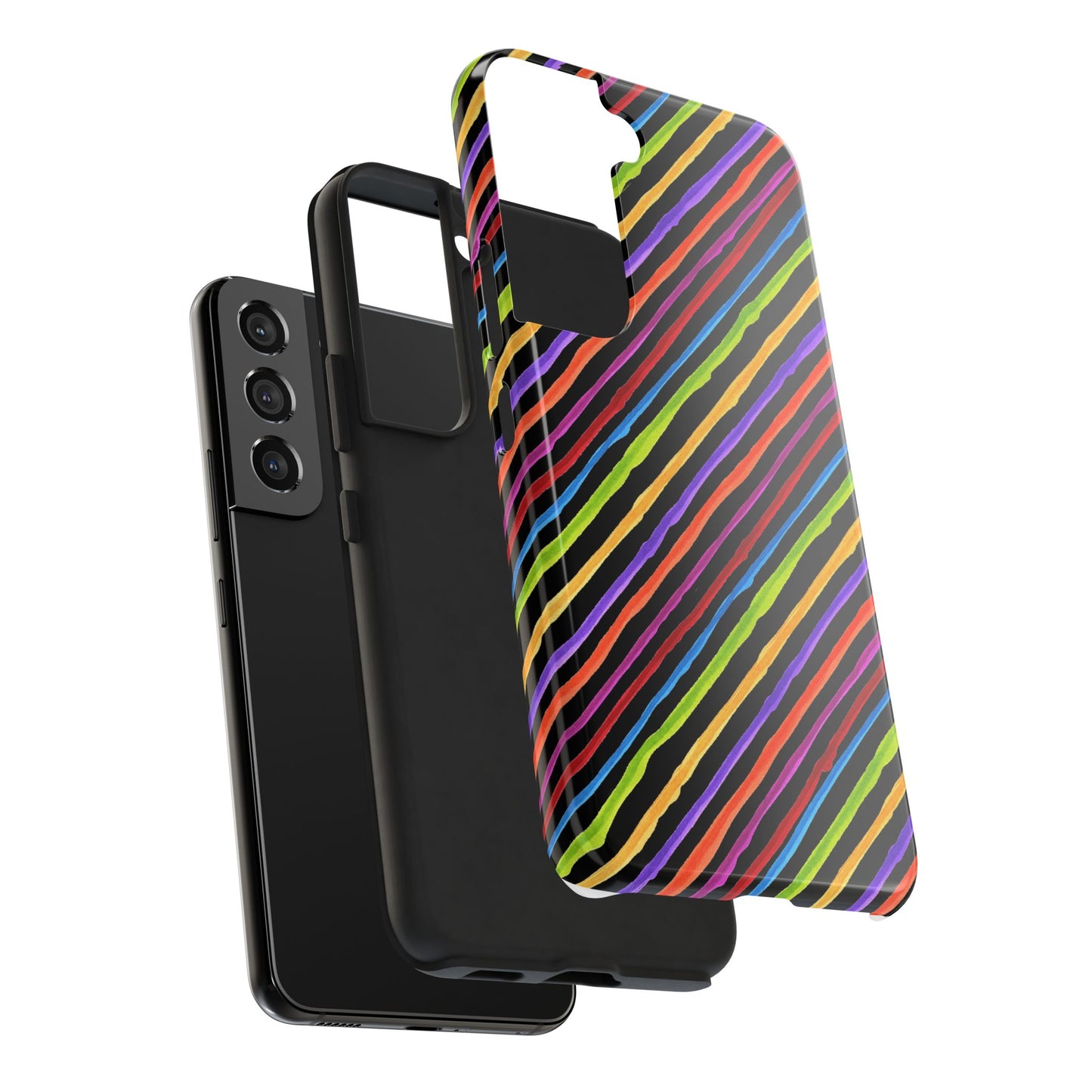 Quirky Bias Stripe Black Phone Case