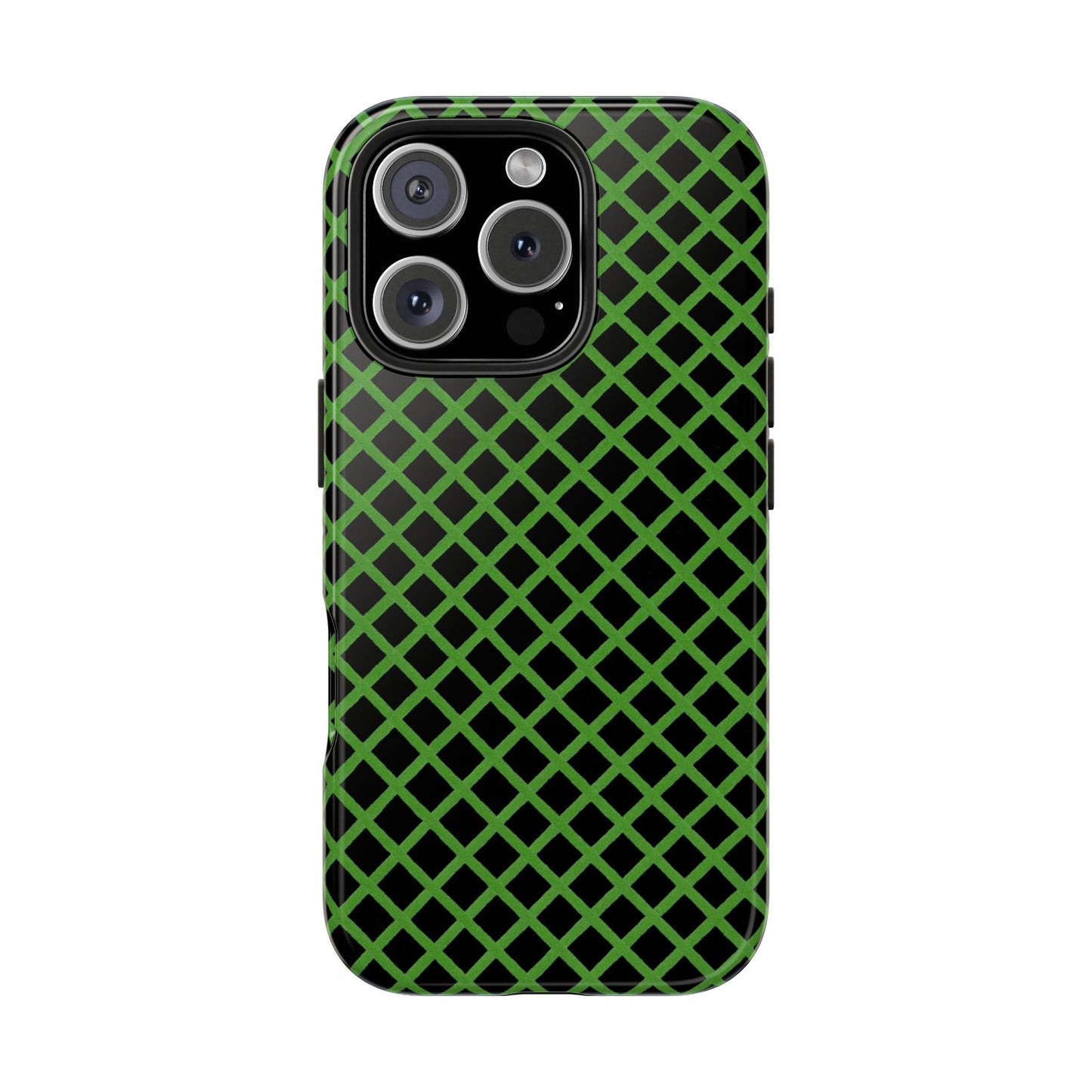 Trellis Green / Black Phone Case