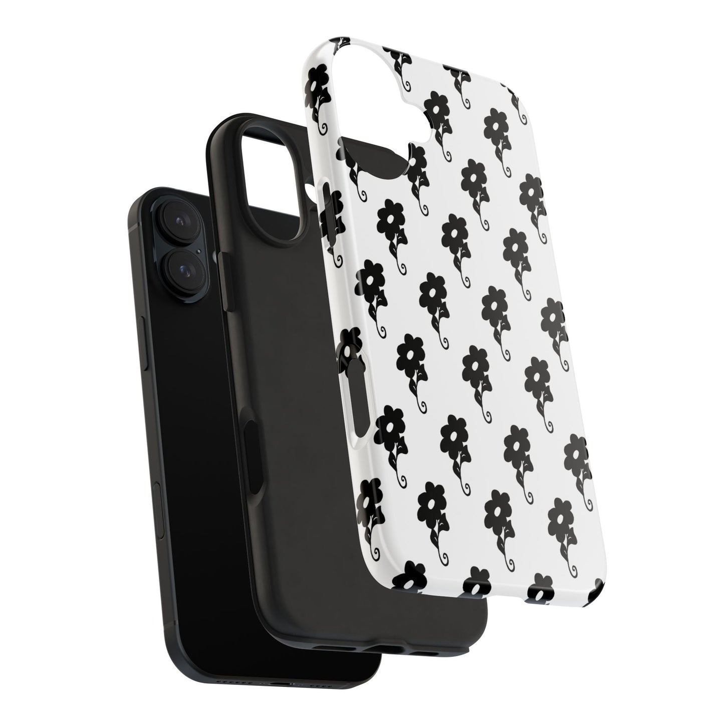 Flowers White / Black Phone Case