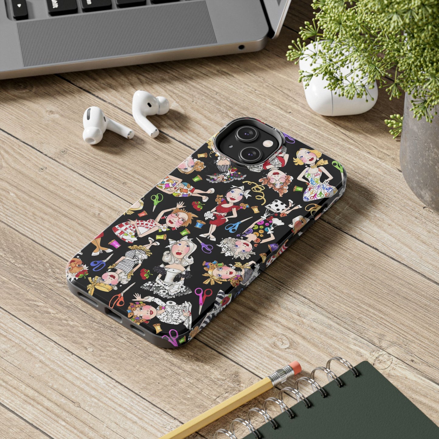 Sew Tossed Black Phone Case