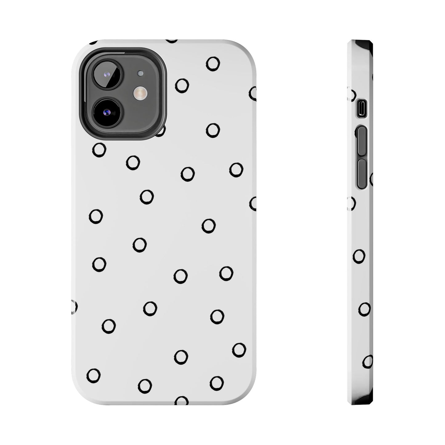 Open Dots White / Black Phone Case