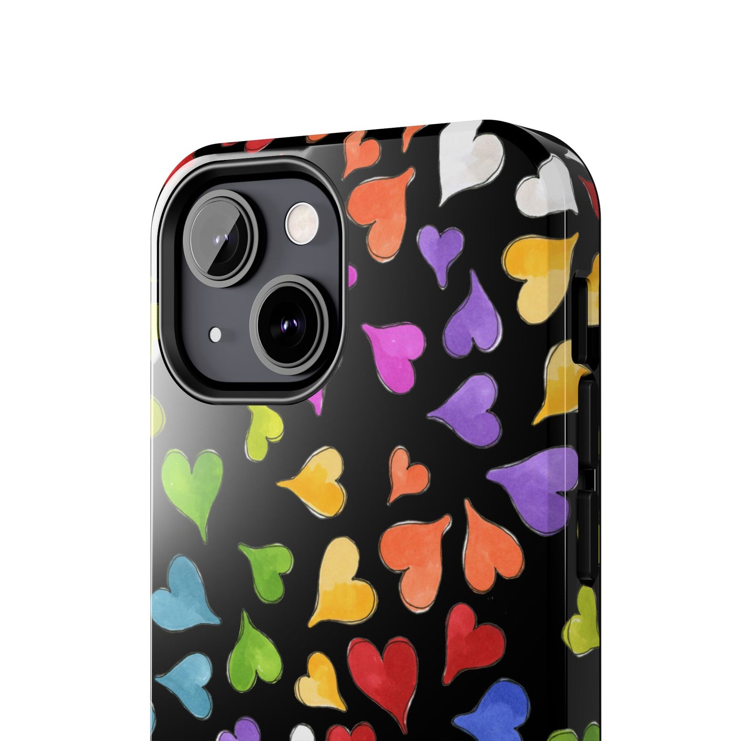 Happy Hearts Black Phone Case