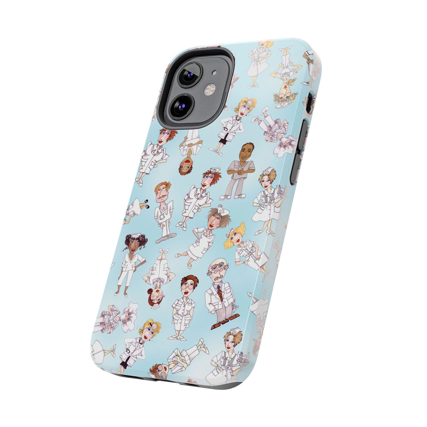Tossed Nurses Aqua Phone Case