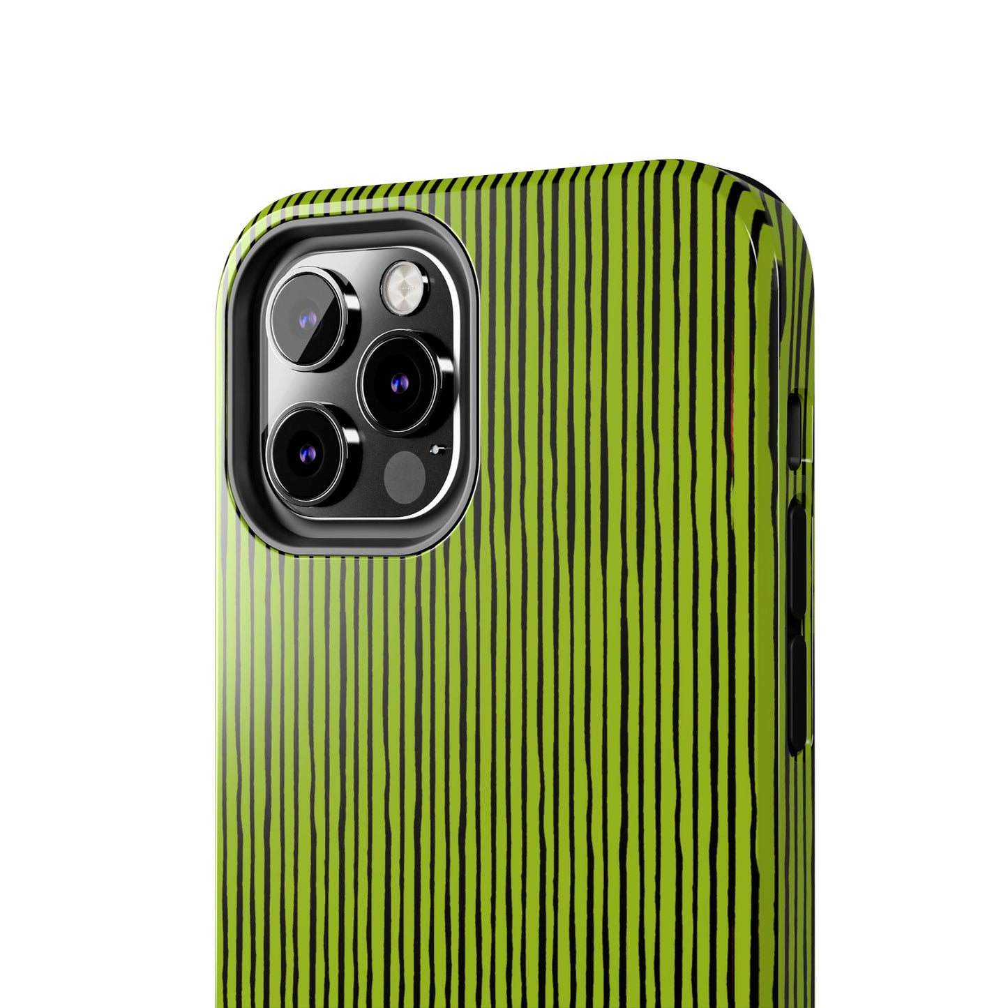 Quirky Pin Stripe Green / Black Phone Case