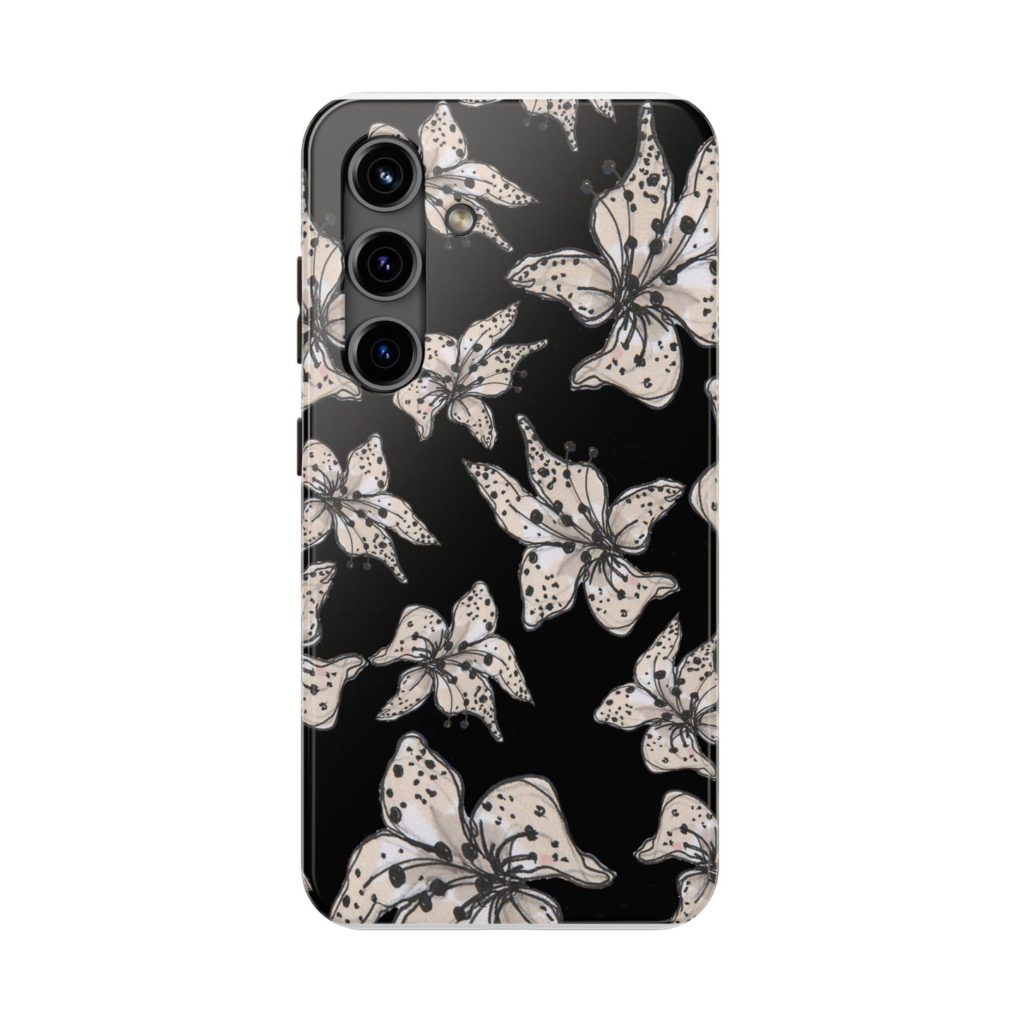 Spotted Lilies Black Phone Case