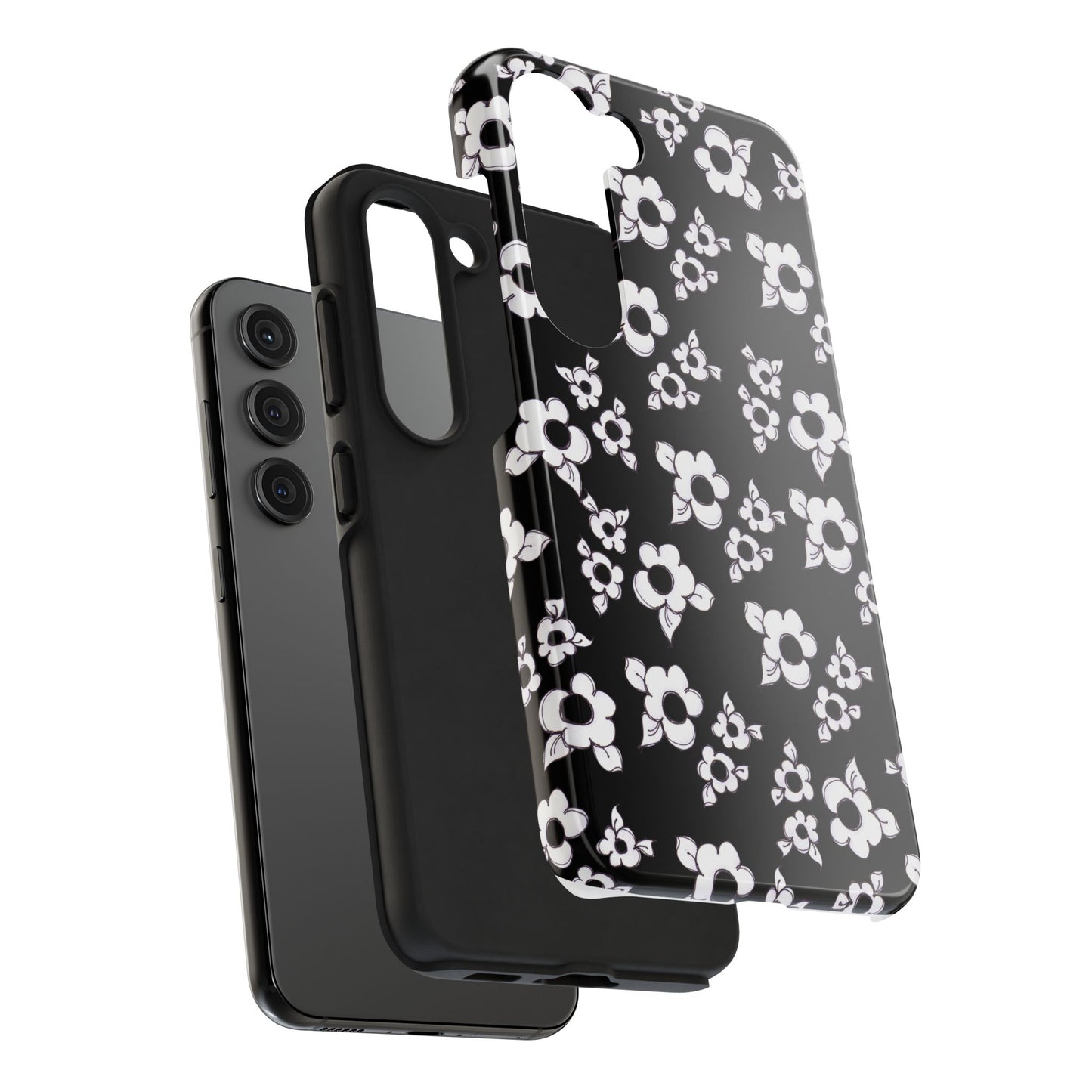 Daisy Cluster Black / White Phone Case