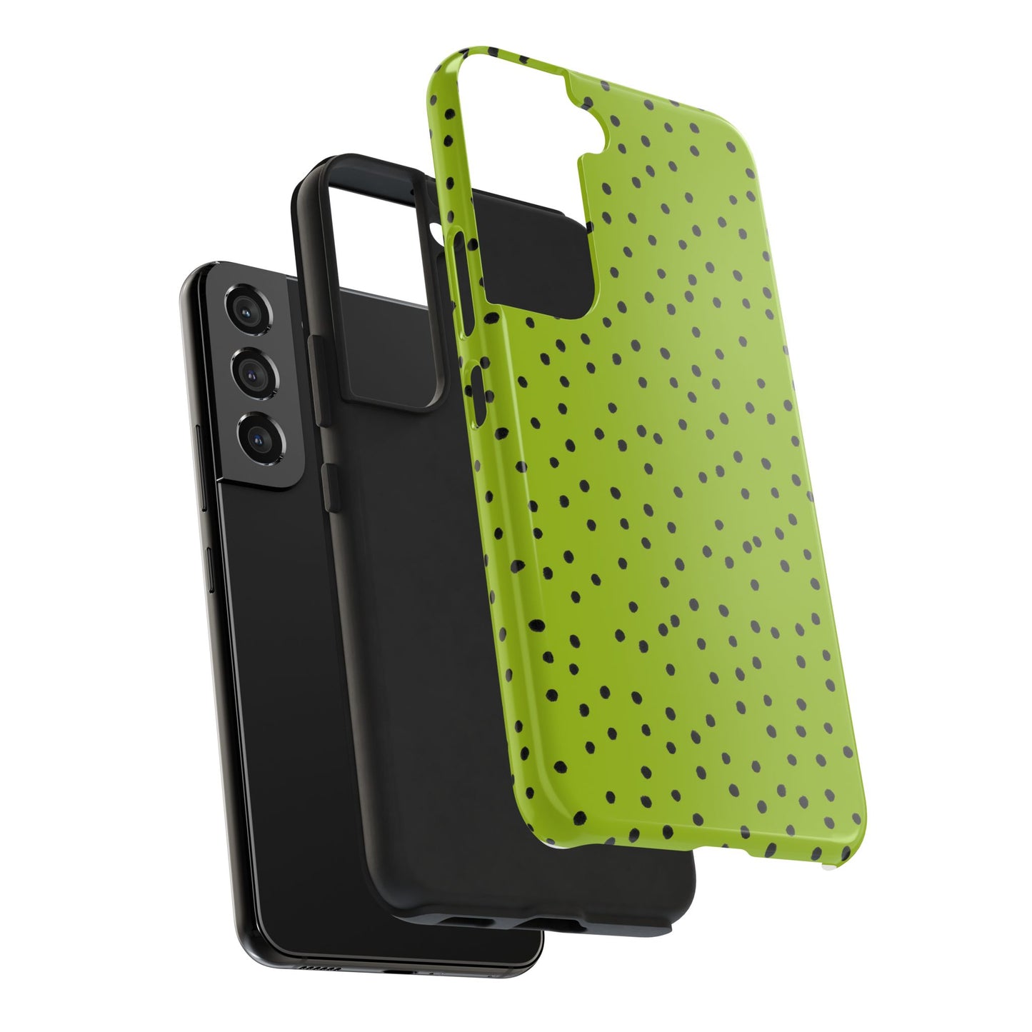 Dinky Dots Chartreuse / Black Phone Case