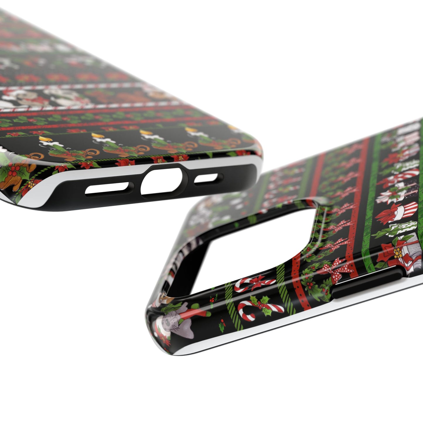 Holiday Borders Black Phone Case