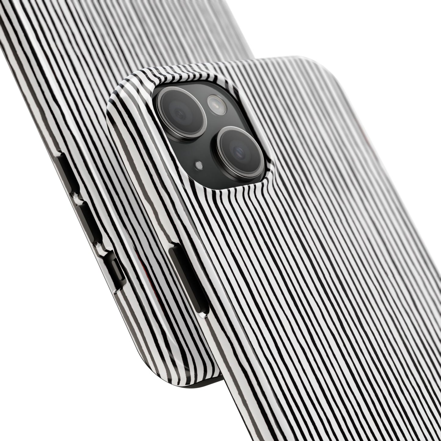 Quirky Pin Stripe White / Black Phone Case
