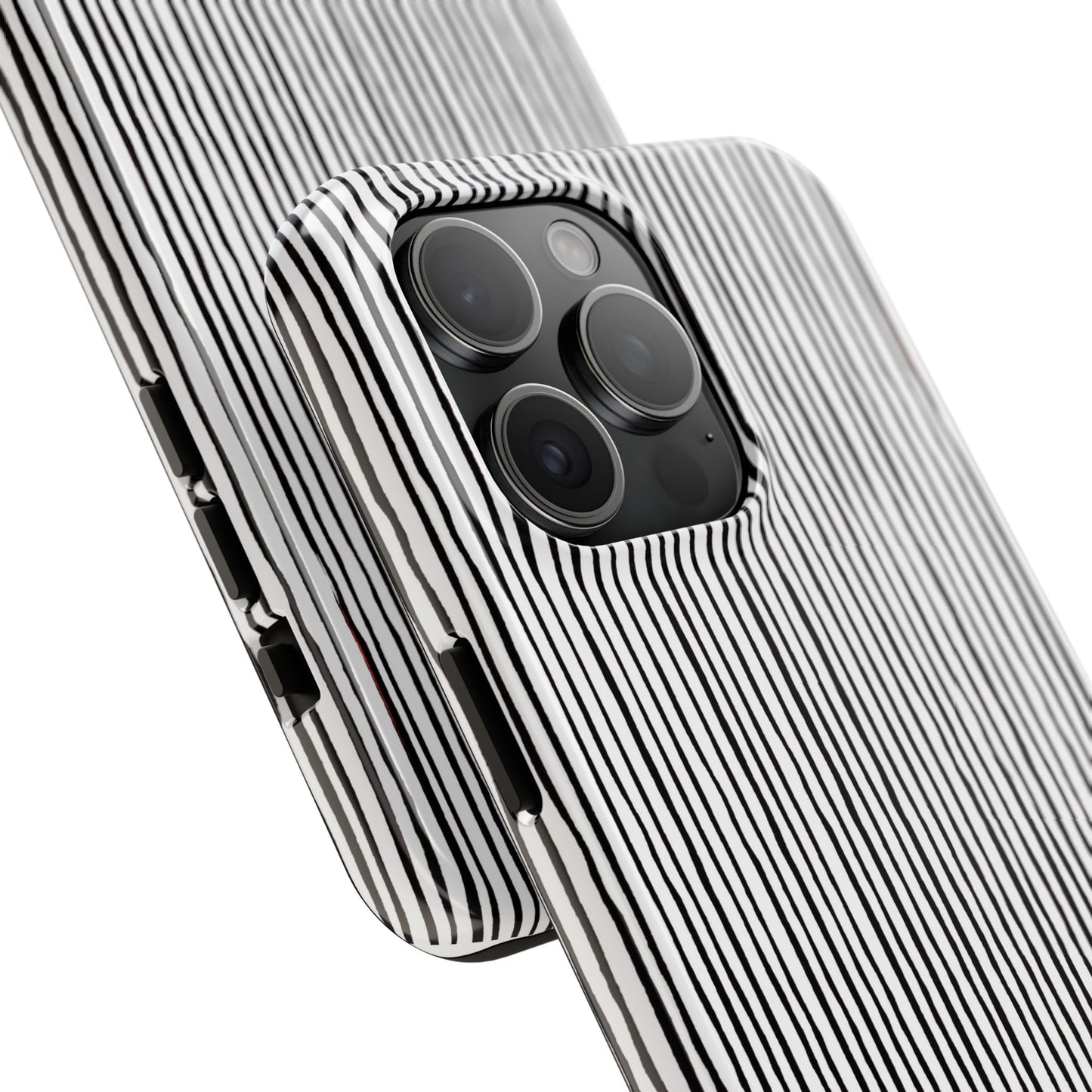 Quirky Pin Stripe White / Black Phone Case