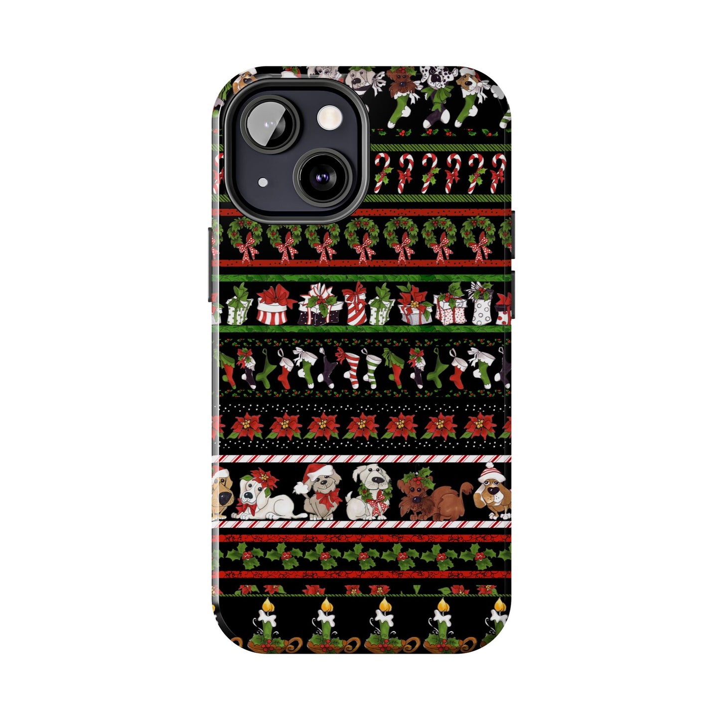 Holiday Borders Black Phone Case