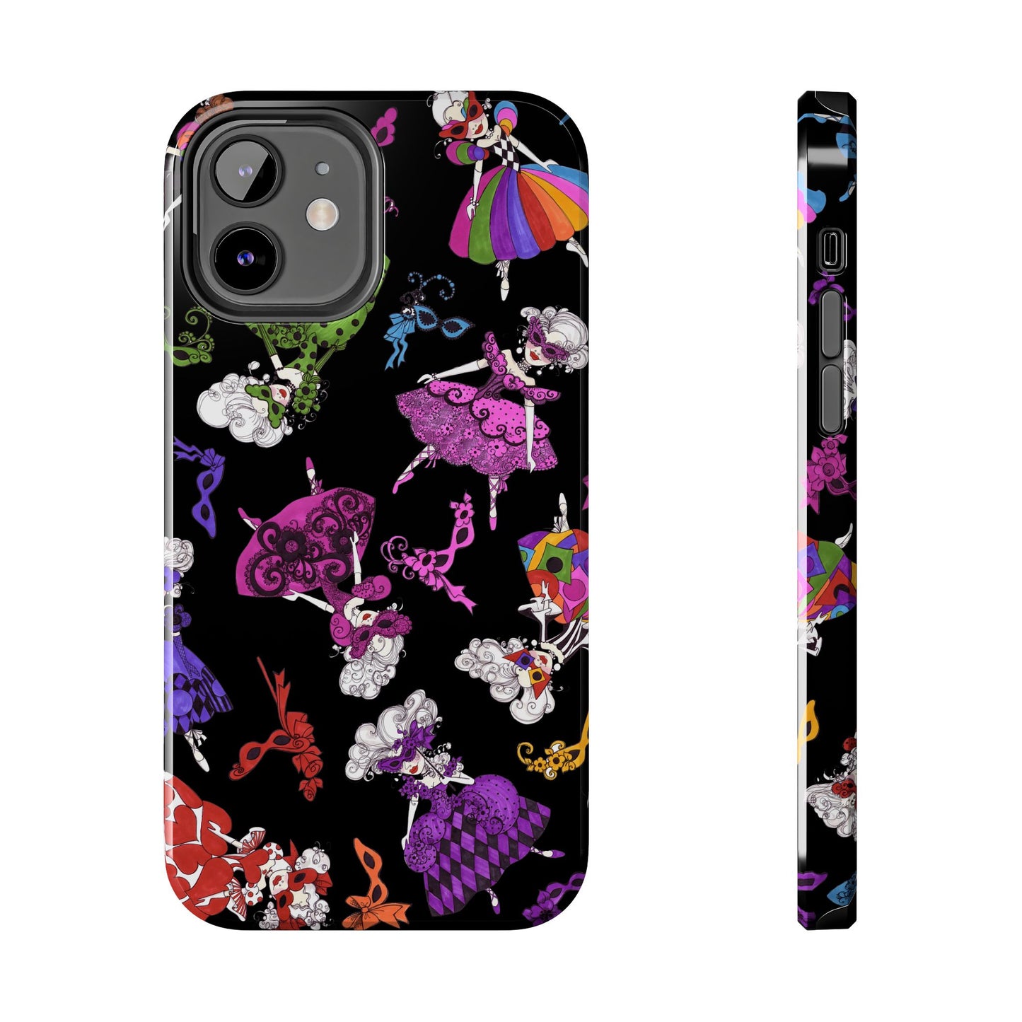 Tossed Masquerade Ladies Black Phone Case