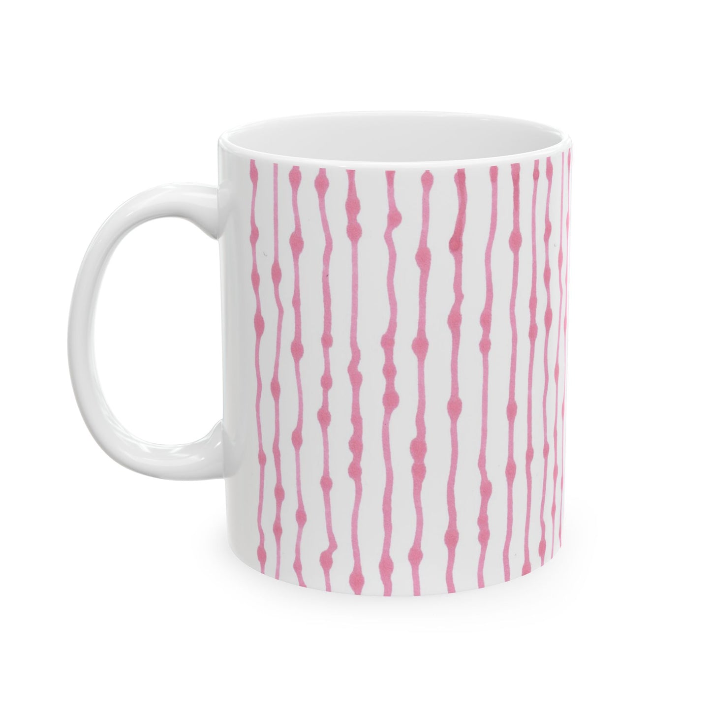 Faux Seersucker White / Pink Cup