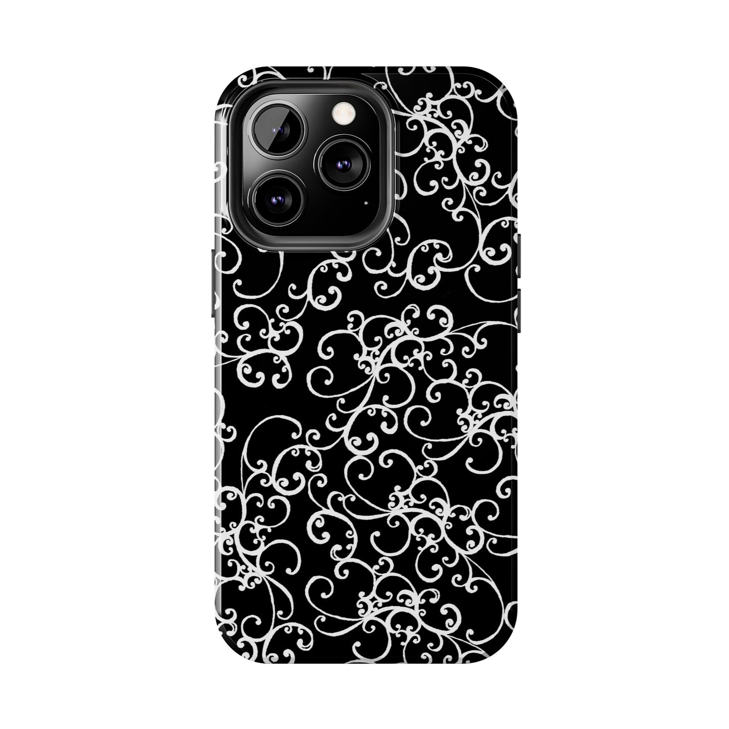 Elegant Scroll Black / White Phone Case