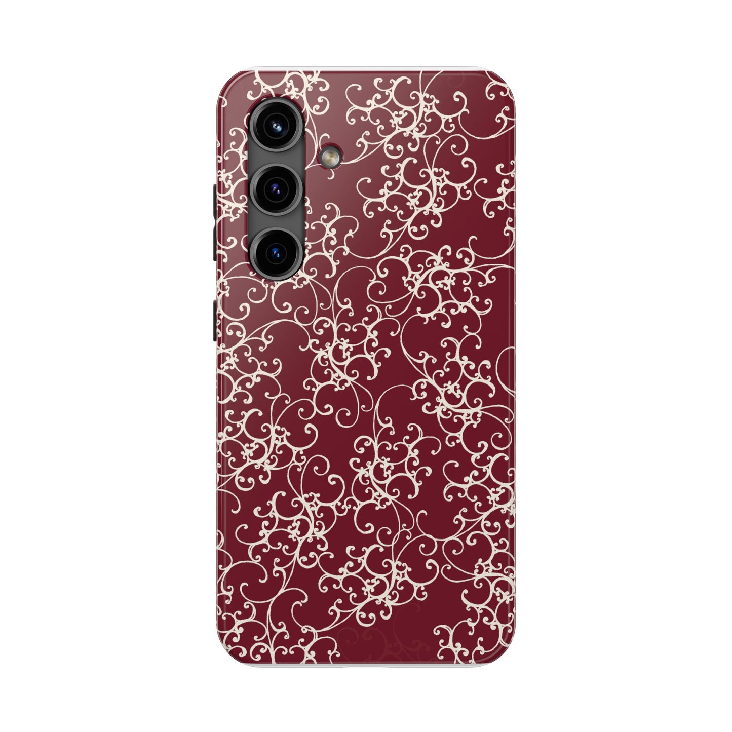 Elegant Scroll Red / Ivory Phone Case