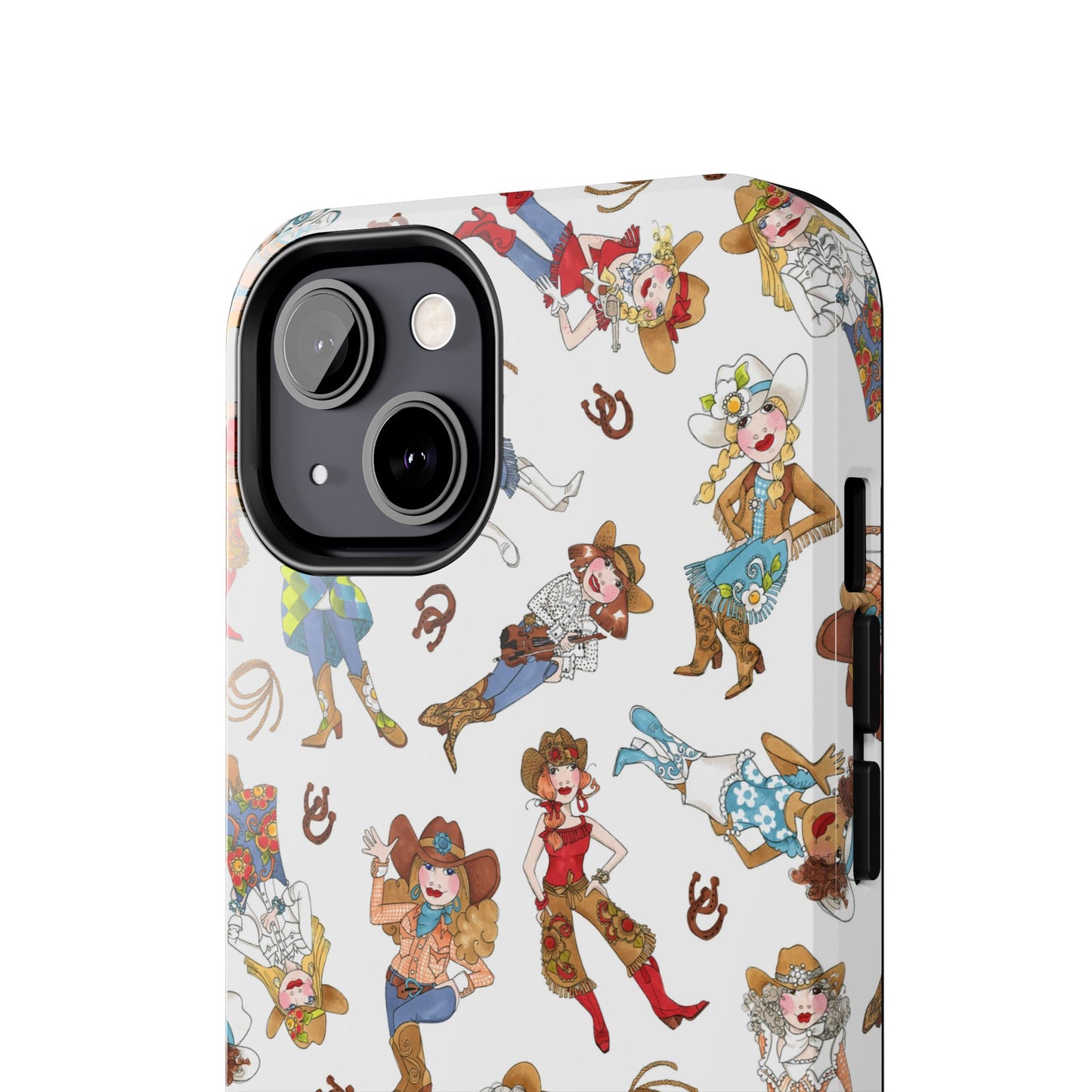 Tossed Cowgirls White Phone Case