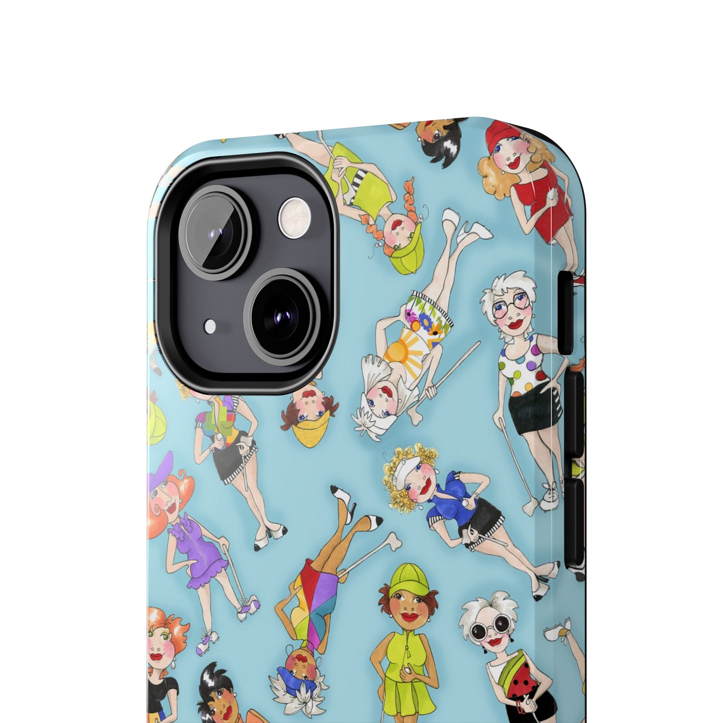 Tossed Golfer Girls Turquoise Phone Case