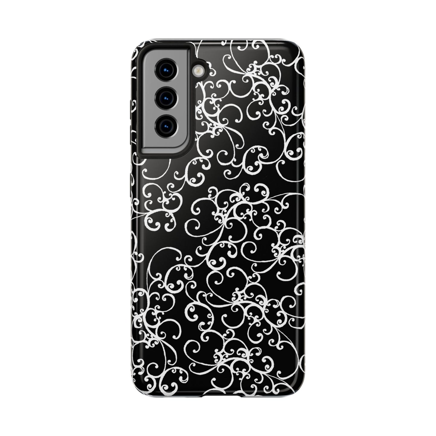 Elegant Scroll Black / White Phone Case