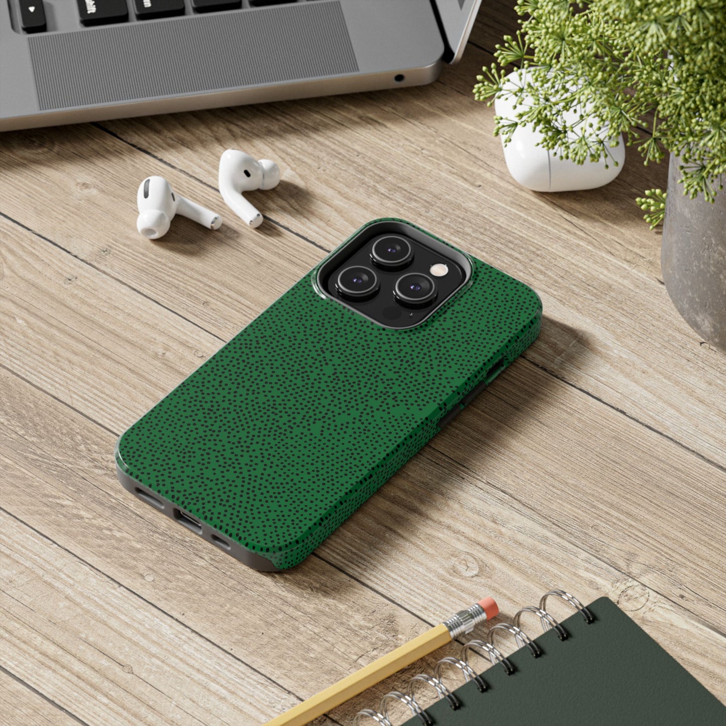 Mini Dot Green / Black Phone Case
