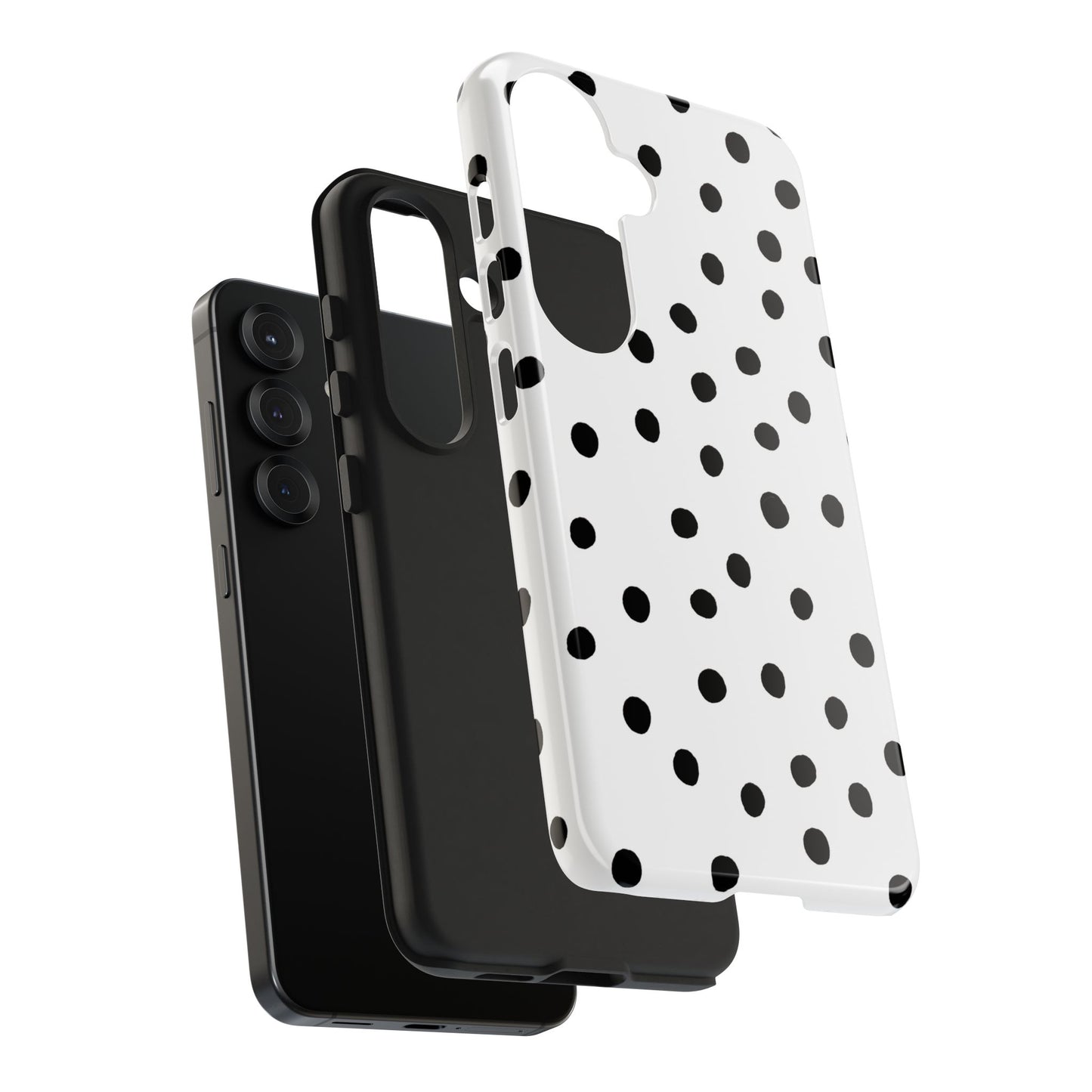 Dot White / Black Phone Case