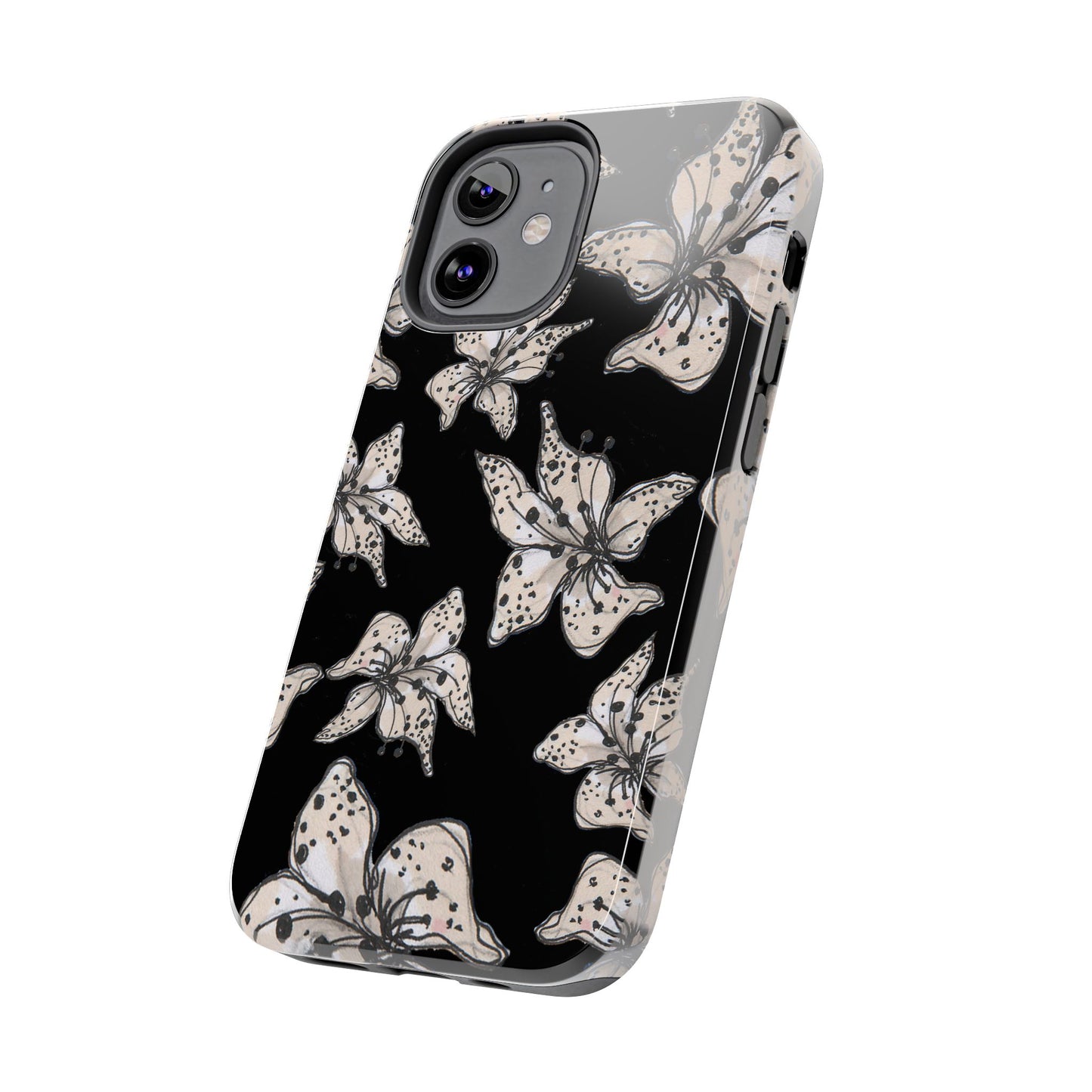 Spotted Lilies Black Phone Case