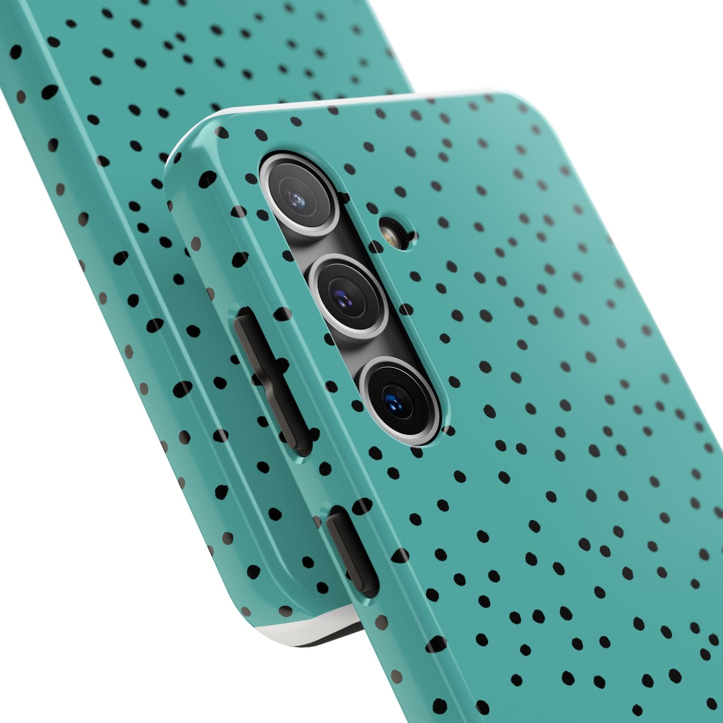 Dinky Dots Turquoise / Black Phone Case