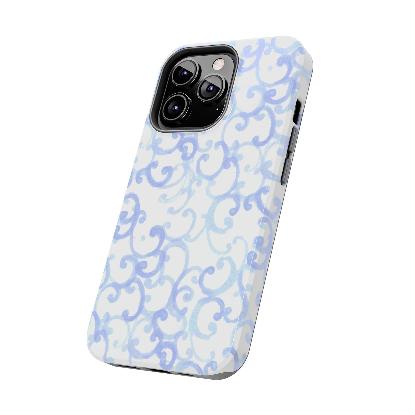 Scrollie White / Blue Phone Case