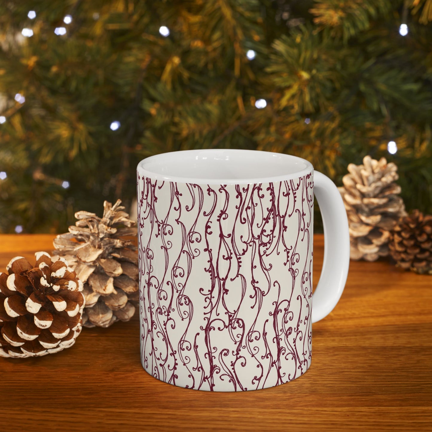 Swan Scroll White / Red Cup