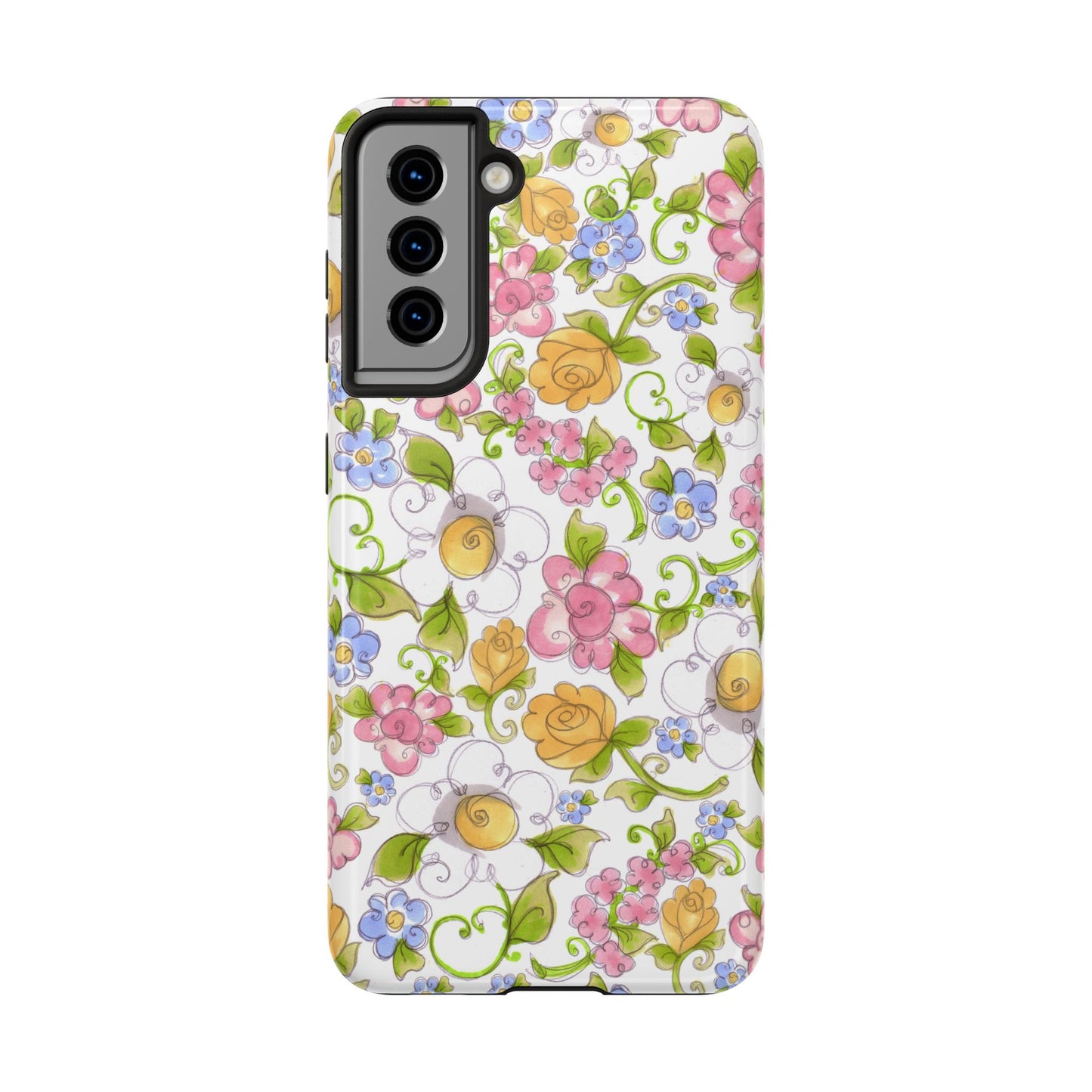 Flower Frolic White Phone Case